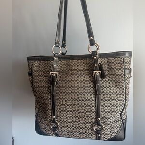 Coach Signature Jacquard Tote in Black/Grey Colorway Y2K 2000s